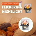 2024 Ghost Campfire Flickering Night Light, Ghost Night Light Plug in