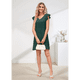 thumbnail image 4 of Vestidos de Verano para Mujer, Cuello en V, Corta, Informal, Minivestido Verde Oscuro, Talla XL, 4 of 8