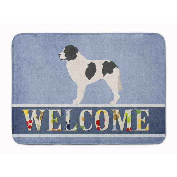 Landseer Welcome Machine Washable Memory Foam Mat Blue