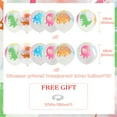 thumbnail image 5 of 10pcs dinosaur printed transparent latex balloons, decorated with green, pink, and orange dinosaur printed transparent balloons for children's birthday parties, 5 of 5