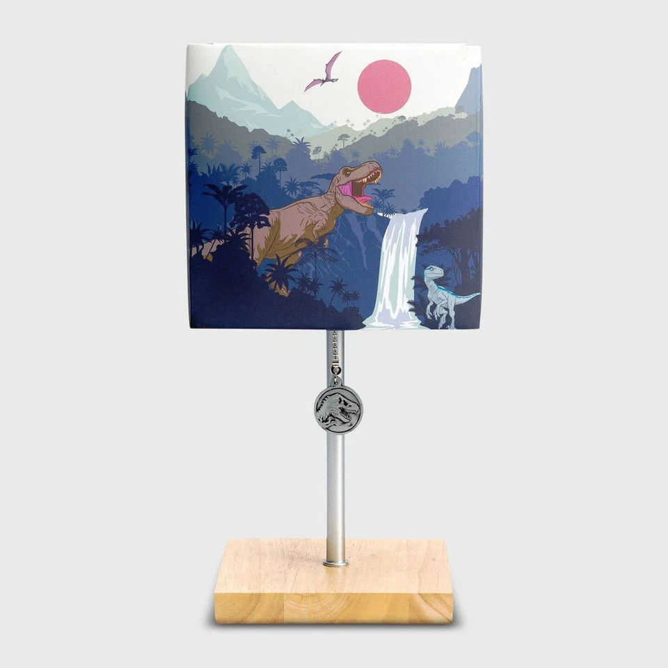 Jurassic Park Desk Table Lamp (Includes LED Light Bulb) Wooden Base with
