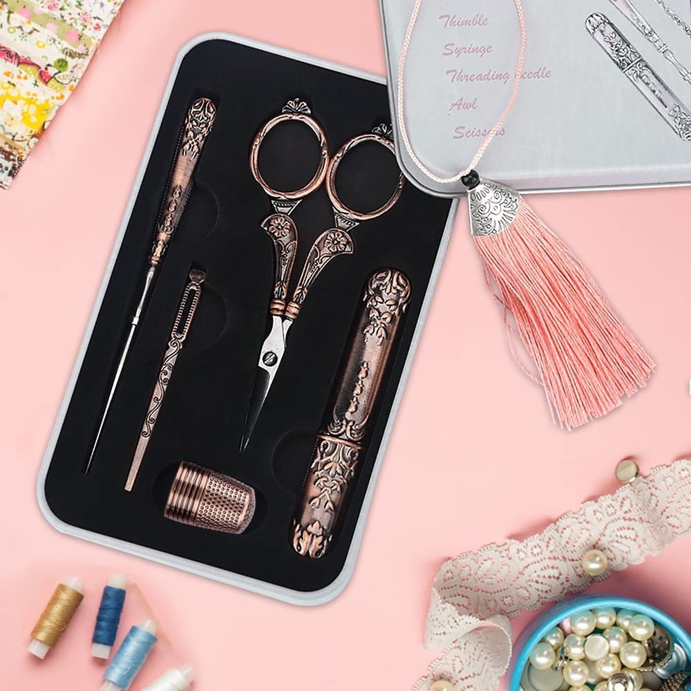 MesaSe Embroidery Scissors Kit, Sewing Scissors, Complete Sewing Tools with Embroidery Scissors Antique