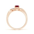 thumbnail image 2 of ANGARA Natural Ruby and Diamond Twisted Vine Ring in 14K Rose Gold for Women (Size-5mm) | July Birthstone, Birthday, Anniversary, Jewelry Gift for Women | Natural Ruby Ring, 2 of 12