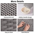 thumbnail image 6 of Handwoven Rattan Hidden Cat Litter Box Enclosure Cabinet - Large Indoor Washroom Furniture with Mat & Fence - Stylish Cat Litter Solution for Living Room or Apartment, 6 of 8