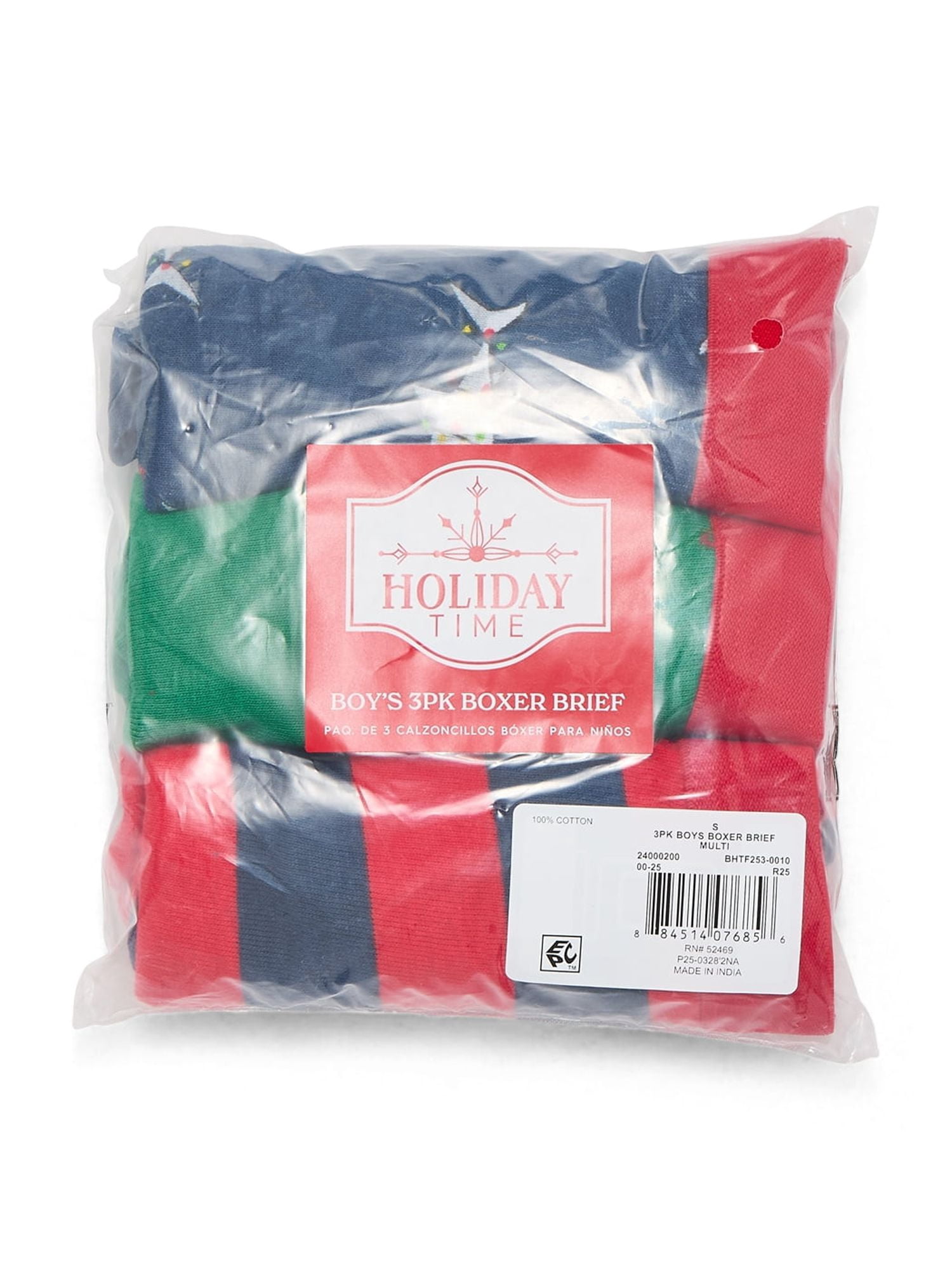 Holiday Time Boys Boxer Brief Underwear, 3-Pack, Sizes S-XL