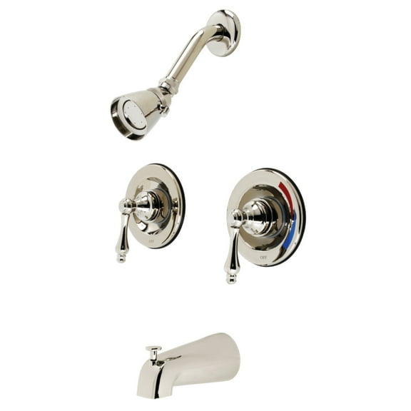 Kingston Brass KB666AL Vintage Pressure Balanced Two-Handle Tub and Shower Faucet, Polished Nickel