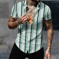 thumbnail image 2 of Diufon Men's Vintage Bowling Shirt Short Sleeve Button Down Summer Beach Shirts Color Block Basic Tee, 2 of 7