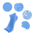 thumbnail image 3 of Unique Bargains 4 Pairs Half Finger Five Toe Socks Unisex Non Slip Daily Fit Finger Socks Blue, 3 of 7