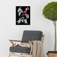 thumbnail image 2 of Coral Parrot On Tree Branch Silver Linocut Illustration Modern Vibrant Unframed Wall Art Print Poster Home Decor, 2 of 3