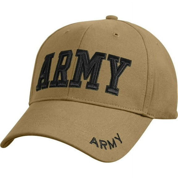 Rothco 16787 Deluxe Army Embroidered Low Profile Insignia Cap, Coyote Brown