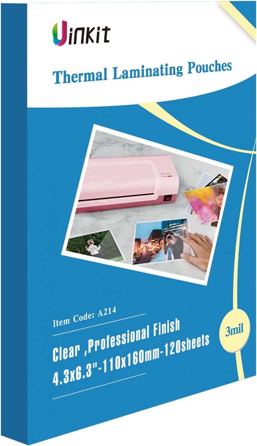 Uinkit Thermal Laminating Pouches 3mil Thick Laminating Sheets 4.3x6.3