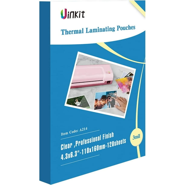 Uinkit Thermal Laminating Pouches 3mil Thick Laminating Sheets 4.3x6.3