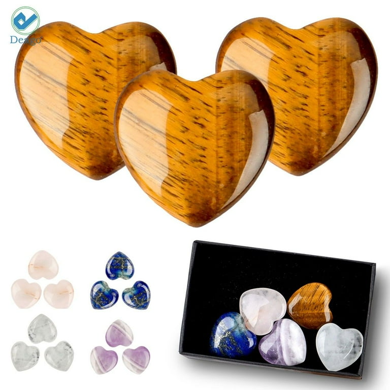 Patelai 72 Pcs Heart Worry Stones Crystal Bulk Heart Love Crystal Pocket  Polished Heart Stones 0.5 Inch Gemstone Heart Rocks for Valentines Day  Gifts