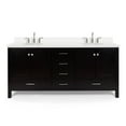 thumbnail image 2 of Ariel Cambridge 73 In. Double Oval Sink Vanity With White Quartz Countertop In Espresso, 2 of 10
