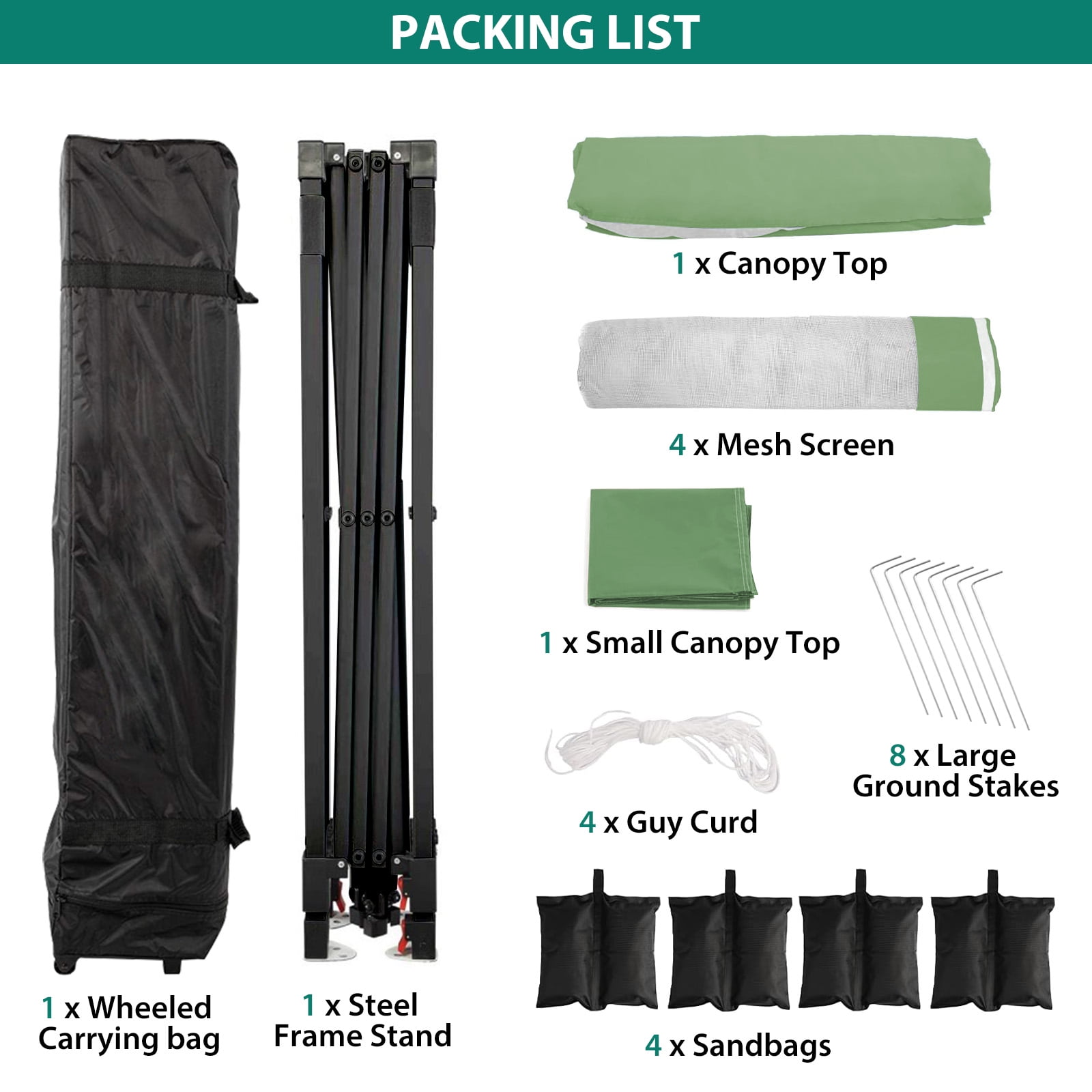 Memoryfield 12x12 ft Pop-Up Canopy Tent, Adjustable Height Instant Gazebo with Mosquito Netting & 4 Sandbags, Outdoor Party Tent for Backyard, BBQs & Events, Olive Green