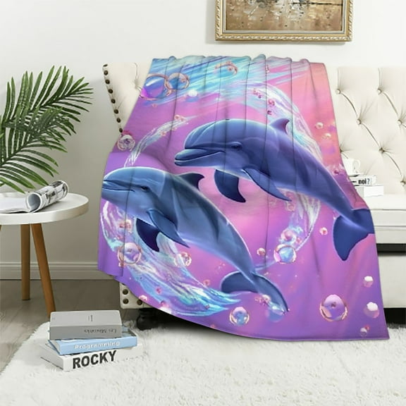 Nawypu  Dolphin Blanket,Soft Warm Lightweight Sofa Bed Throws Blanket All Season for Kids Adults Women Gift