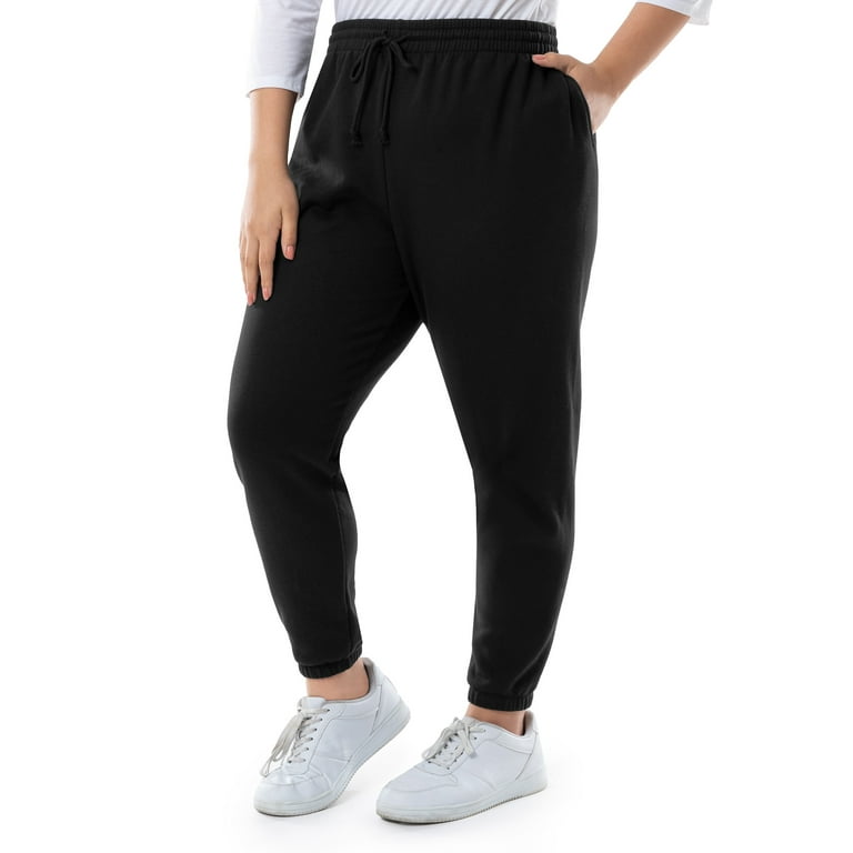 Terra & Sky Women's Plus Size Fleece Sweatpants, 2-Pack 