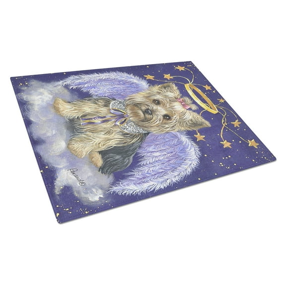 Carolines Treasures PPP3243LCB Yorkie Christmas Angel Glass Cutting Board Large, 12H x 16W, multicolor