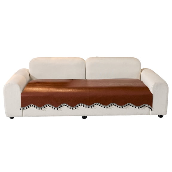 Hyknon Leather Couch Cover Water Resistant Non-Slip Sofa Slipcovers Durable Brown Furniture Protector for Living Room Pets Friendly