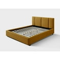 thumbnail image 2 of Omax Decor Venice Upholstered Platform Queen Bed in Mustard Boucle Fabric, 2 of 9