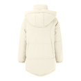 thumbnail image 3 of Niaviben Long Puffer Coat Women Puffer Jacket Womens with Hood Padded Coats Women Jackets Down Jacket Warm Jackets for Women's Jackets White M, 3 of 7