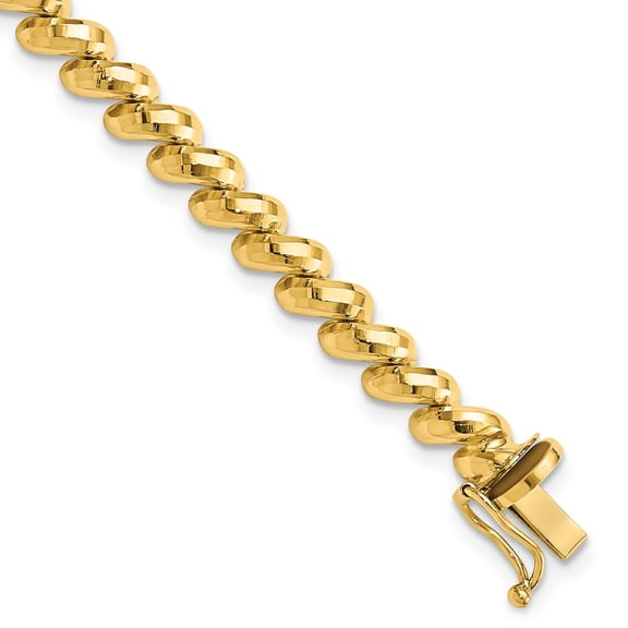 14k Yellow Gold Bracelet San Marco Other Chains 5 mm 7 in Faceted