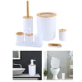thumbnail image 4 of Juego de 7 accesorios de baño con separador y vaso para cepillo de dientes, decorativo para restaurantes. blanco, 4 of 7