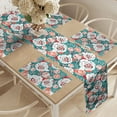 thumbnail image 2 of Ambesonne Floral Table Runner & Placemats, Colorful Flower Arrangements, Placemat 4 pcs + Runner 12"x90", Dark Seafoam Multicolor, 2 of 2