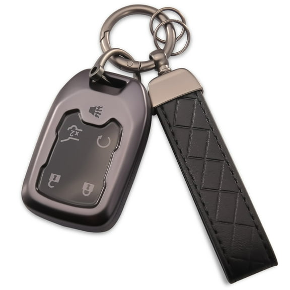 or GMC Key Fob Cover TPU Key Shell Metal Ring Key Chain Soft Shell Car Key Case for 2017-2021 Chevrolet Silverado 1500 2500HD 3500HD Suburban Tahoe GMC Acadia Sierra Terrain Yukon