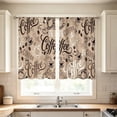 thumbnail image 5 of 2 Panels Coffee Curtain, Retro Brown Coffee Theme, Home Decor Bedroom Living Room Kitchen, Cafe Window Treatment Set - 27.5X39'', 5 of 7