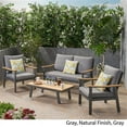 thumbnail image 3 of Noble House Sinclair Ensemble de Conversation Extérieur en Aluminium 4 Pcs Gris, 3 of 14