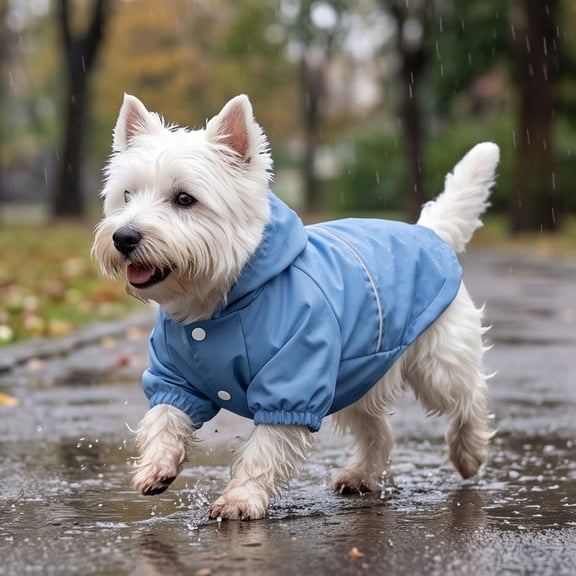 Waterproof Dog Raincoat, Pet Jacket Outdoor Rain Cover for Dogs Cats, Lightweight Walking Travel Weather Protection, Blue S