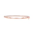 thumbnail image 1 of 14K Rose Gold 2.9mm Shiny Oval Shape Bangle with Side Clasp and White Glitter, 1 of 1