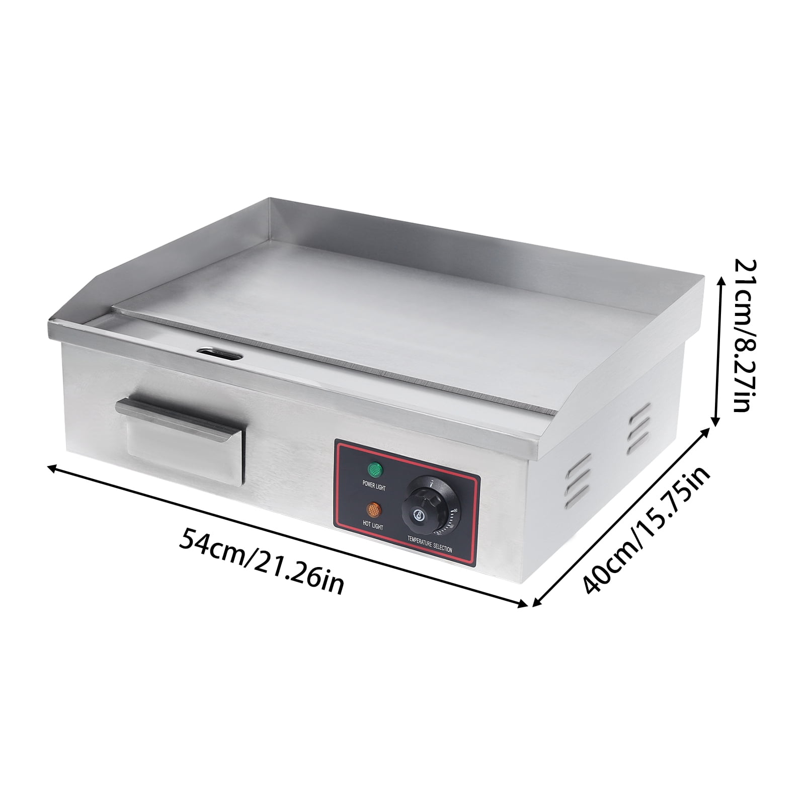 Electric Countertop Flat Top Griddle,Commercial Stainless Steel Grill Griddle Stove with Adjustable Temperature Control,Non-Stick Restaurant Grill Flat for Home BBQ Plate
