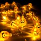 thumbnail image 4 of Halloween Jack-o-lanterns - Paquete de 2 de 30 luces LED con batería para decoración de Halloween (luces naranjas) brillar Electrónica, 4 of 5