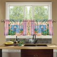 thumbnail image 4 of Yayeee Kitchen Curtains Tier Set of 2 Light Filtering 57"x24" Over Sink Window Panels, Pink Seaside Boat, 4 of 7