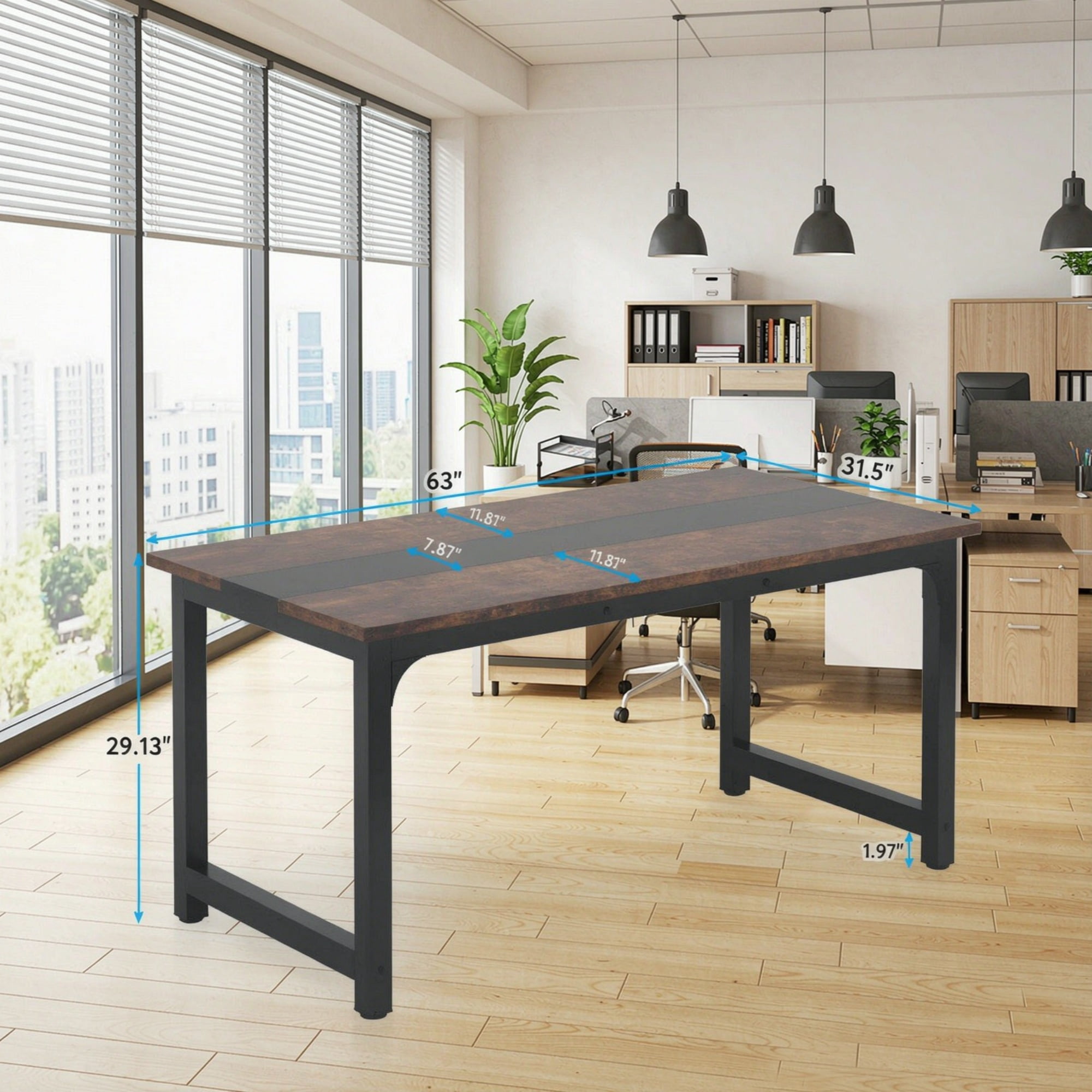 Minimalist Rectangular Conference Table, Meeting & Workstation Desk