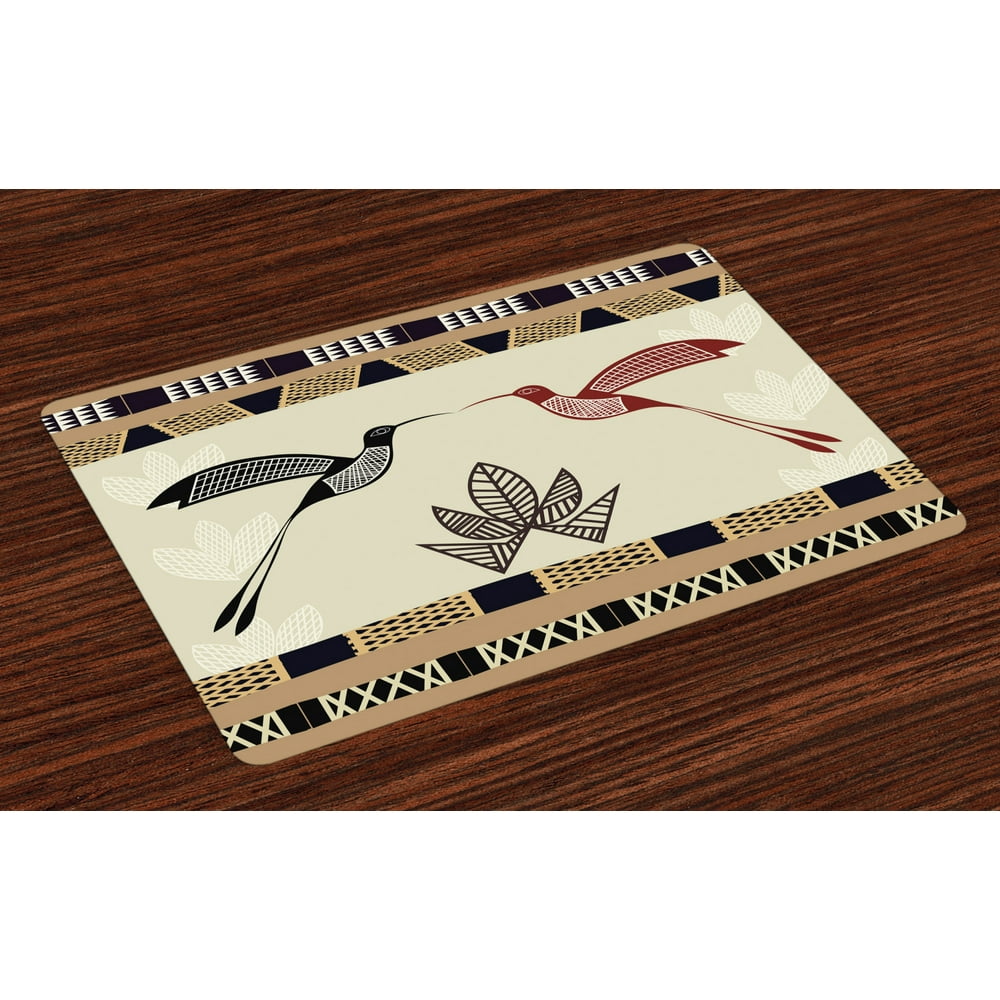 Hummingbird Placemats Set of 4 Image of Bamboo and Hummingbirds