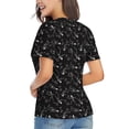 thumbnail image 3 of Vsdgher Cute Skull Women Shirts V Neck Short Sleeve Tops T-Shirt Basic Tees, S to 3XLSmall, 3 of 5