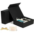 thumbnail image 2 of Black Magnetic Gift Box with Lid,9.5x6x3 Inches, Foldable Keepsake Box for Weddings, Birthdays, Christmas, Anniversaries, Halloween, Holiday Gift Packaging, Present,Proposal, 2 of 17