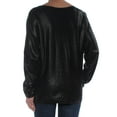 thumbnail image 2 of RALPH LAUREN Womens Black Shimmer Long Sleeve Boat Neck Tunic Top XXL, 2 of 2
