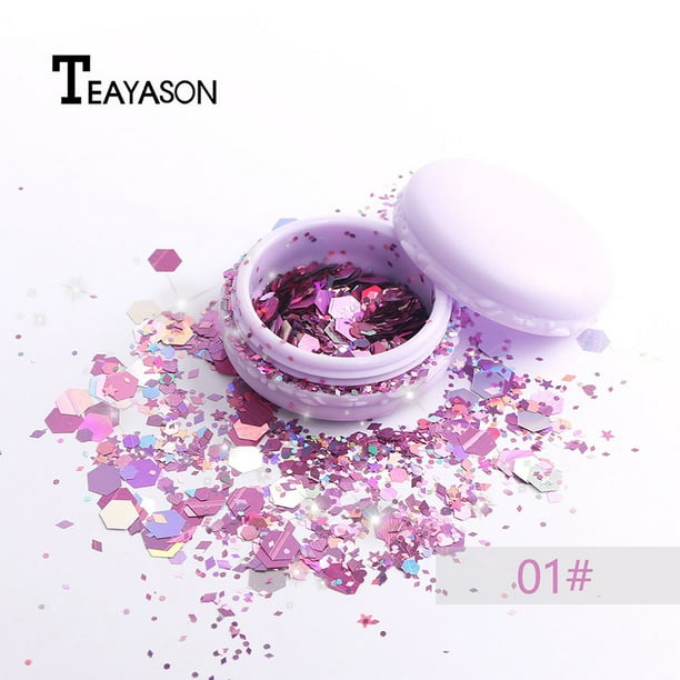 Hot6sl Ofertas Del Día Maquillaje de Fiesta, Festival de Música, Sombra de Ojos con Lentejuelas, Estilo Europeo y Europeo.