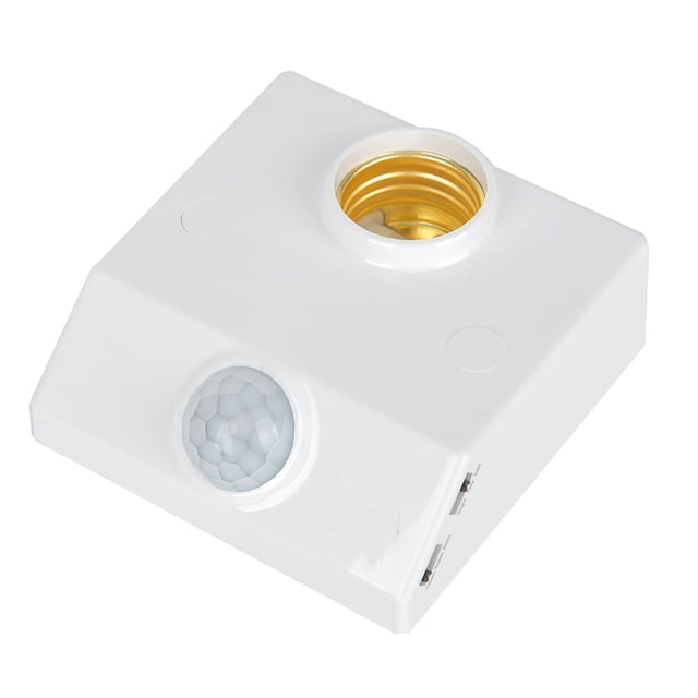 Interruptor de movimiento con sensor infrarrojo, portalámparas E27 ajustable para bombillas LED