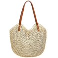 thumbnail image 1 of Women Hand-woven Straw Shoulder Bag Summer Beach Handbag Fashion Straw Tote Bag, 1 of 4