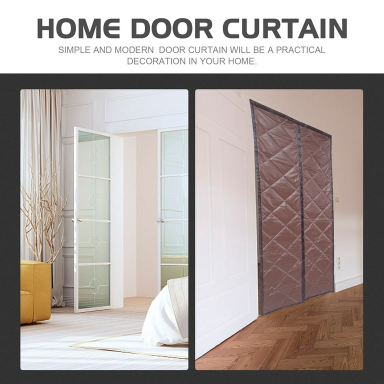 1set Magnetic Thermal Insulated Door Curtain Storm Wind Insulation