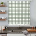 thumbnail image 5 of Sage Green Buffalo Plaid Sheer Curtains 54 Inches Long, Farmhouse Green White Checkered Light Filering Curtains, Breathable Simi Curtain Privacy Drapes for Kitchen Bathroom Small Window Treatment, 5 of 9