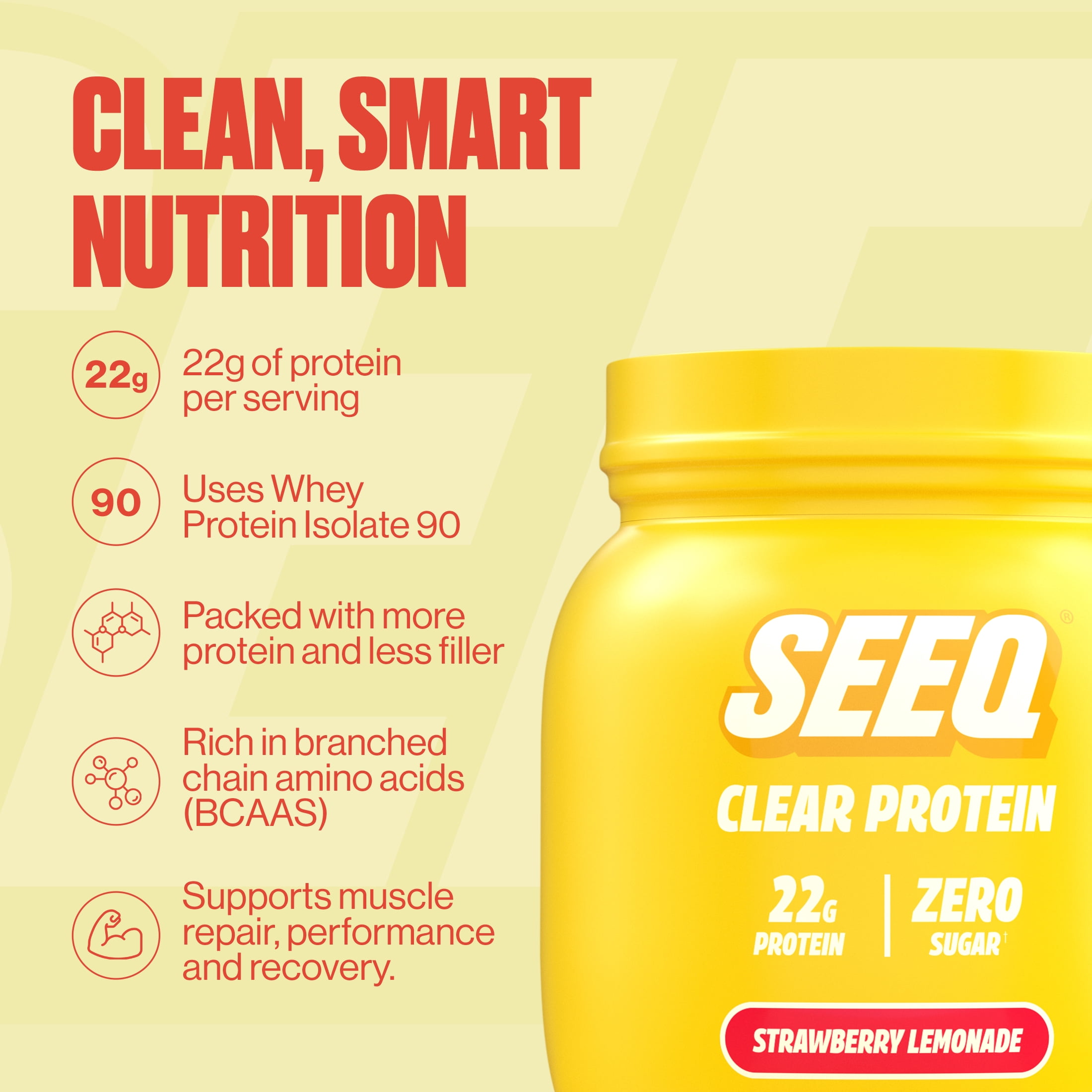 Seeq Clear Protein Powder - Strawberry Lemonade - 15 Servings