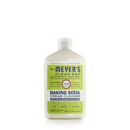 Mrs. Meyer’s Baking Soda Cream Cleaner, Cuts Grease, Scratch-Free Polish, , Lemon Verbena, 16  fl oz, Pack of 1