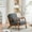 Dark Gray, variant on Mid Century Accent Chair Modern Oak Chair with Pillow Upholstered Lounge Arm Chair, Solid Wood Frame and Soft Cushion, Reading Armchair for Bedroom Sunroom, Dark Gray