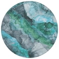 thumbnail image 2 of Addison Rugs Chantille Indoor/Outdoor Transitional Floral Teal Machine Washable Round Rug, 8' x 8', 2 of 7